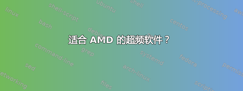 适合 AMD 的超频软件？