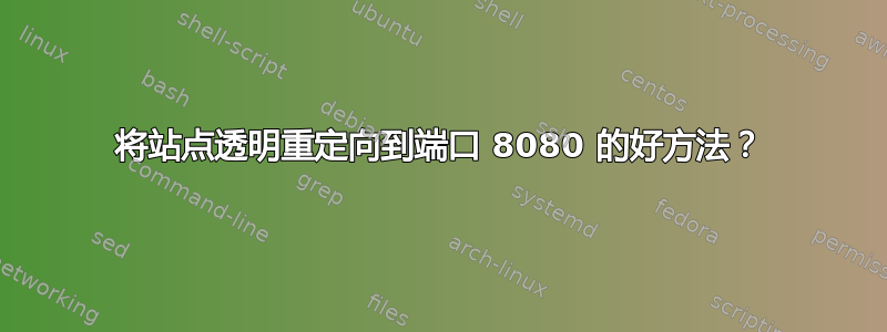 将站点透明重定向到端口 8080 的好方法？