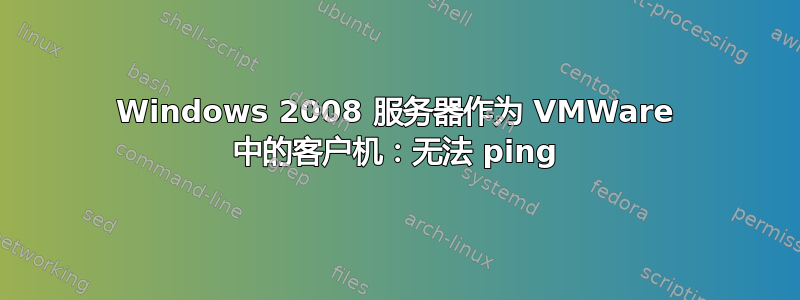 Windows 2008 服务器作为 VMWare 中的客户机：无法 ping