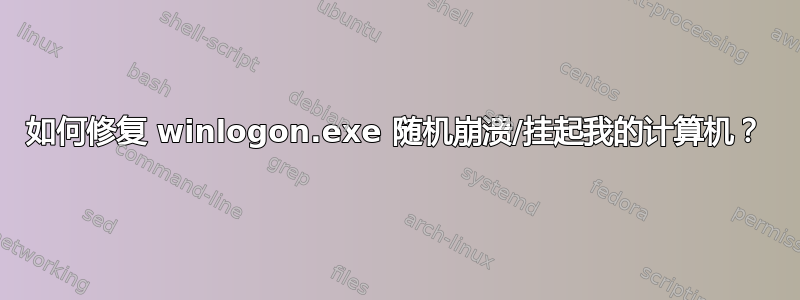 如何修复 winlogon.exe 随机崩溃/挂起我的计算机？