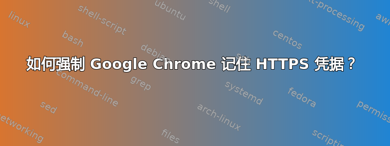 如何强制 Google Chrome 记住 HTTPS 凭据？