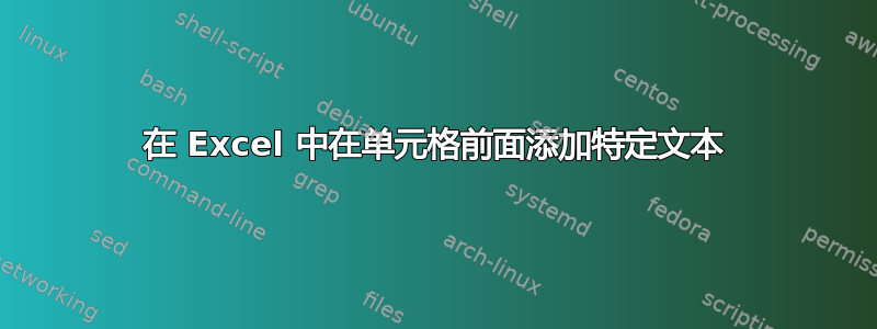 在 Excel 中在单元格前面添加特定文本