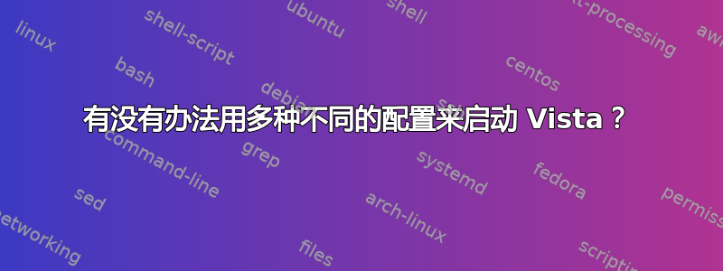 有没有办法用多种不同的配置来启动 Vista？