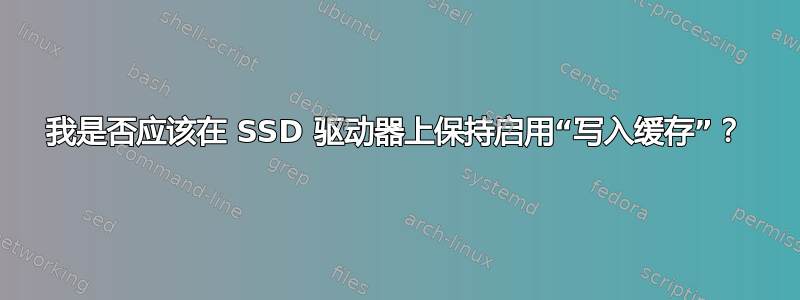 我是否应该在 SSD 驱动器上保持启用“写入缓存”？