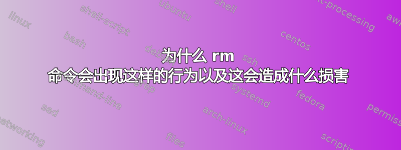 为什么 rm 命令会出现这样的行为以及这会造成什么损害