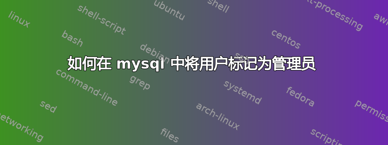 如何在 mysql 中将用户标记为管理员