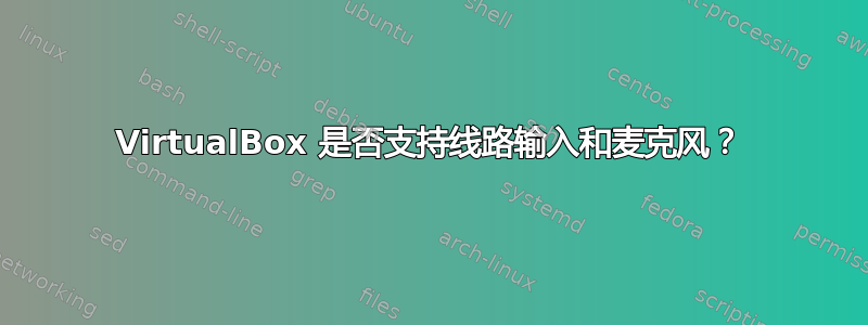 VirtualBox 是否支持线路输入和麦克风？