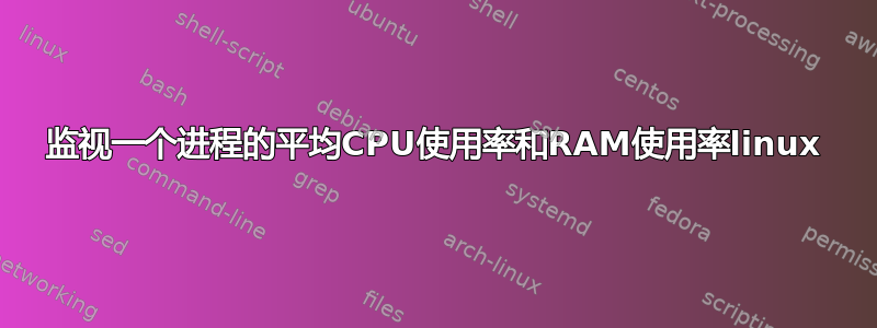 监视一个进程的平均CPU使用率和RAM使用率linux