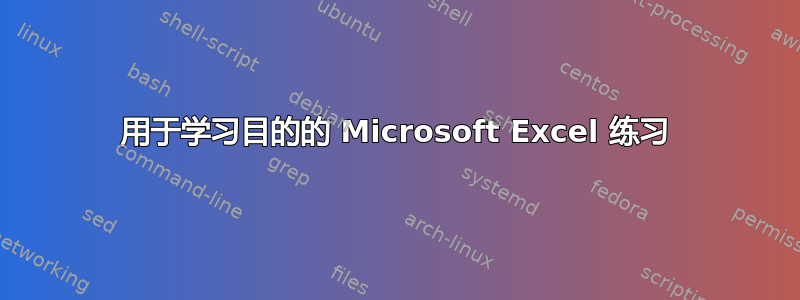 用于学习目的的 Microsoft Excel 练习