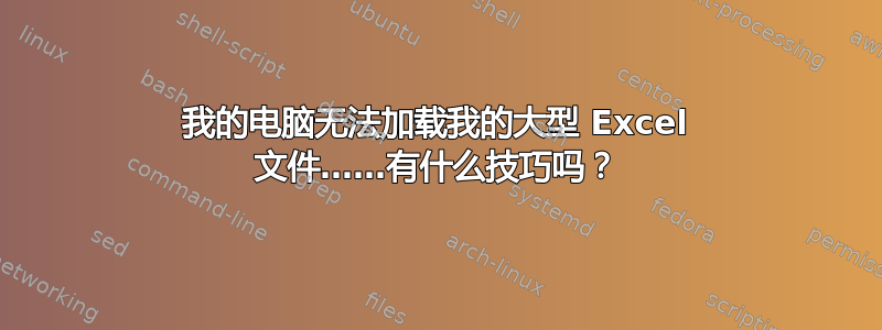 我的电脑无法加载我的大型 Excel 文件……有什么技巧吗？