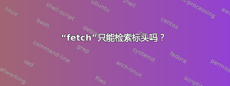 “fetch”只能检索标头吗？