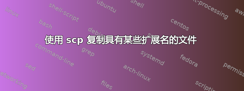 使用 scp 复制具有某些扩展名的文件