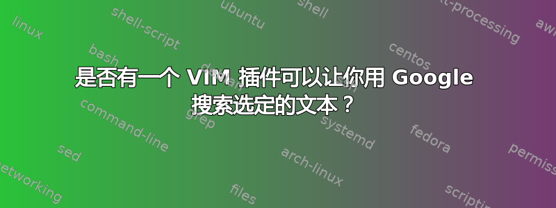 是否有一个 VIM 插件可以让你用 Google 搜索选定的文本？