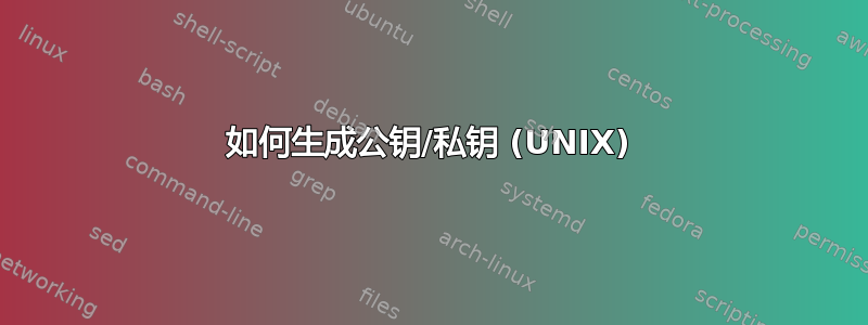 如何生成公钥/私钥 (UNIX)