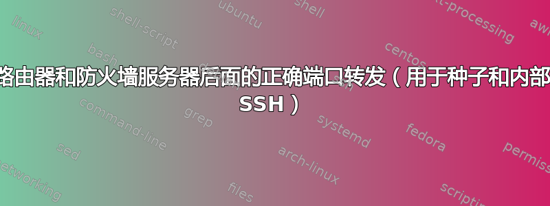 路由器和防火墙服务器后面的正确端口转发（用于种子和内部 SSH）