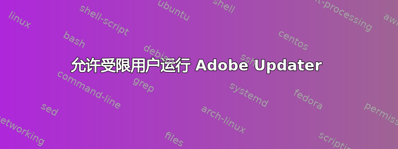 允许受限用户运行 Adob​​e Updater