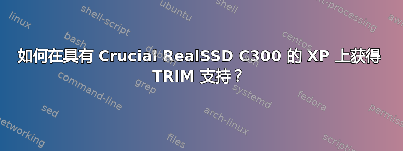 如何在具有 Crucial RealSSD C300 的 XP 上获得 TRIM 支持？