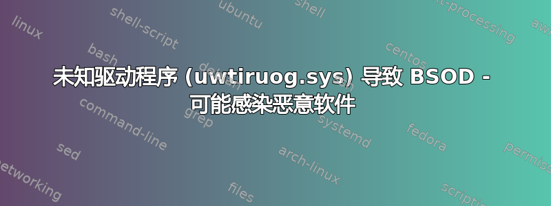 未知驱动程序 (uwtiruog.sys) 导致 BSOD - 可能感染恶意软件