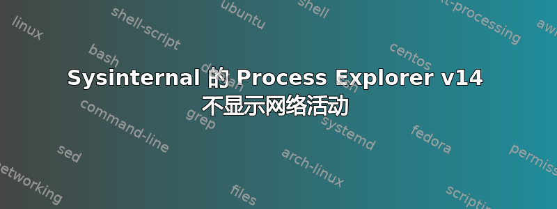 Sysinternal 的 Process Explorer v14 不显示网络活动