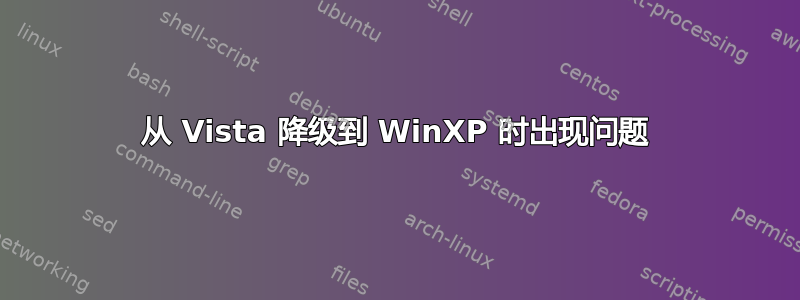 从 Vista 降级到 WinXP 时出现问题