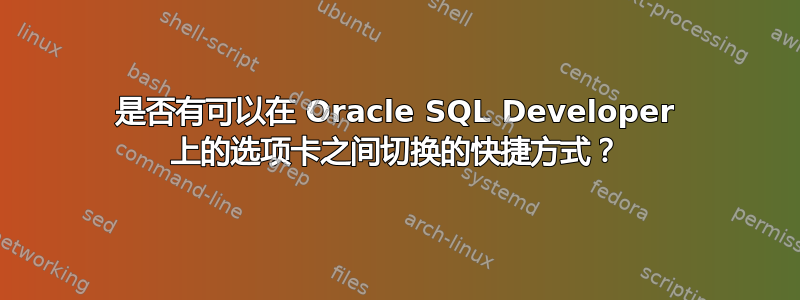 是否有可以在 Oracle SQL Developer 上的选项卡之间切换的快捷方式？