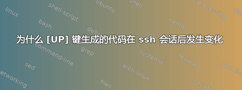 为什么 [UP] 键生成的代码在 ssh 会话后发生变化