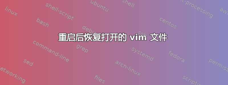 重启后恢复打开的 vim 文件