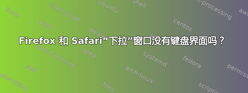 Firefox 和 Safari“下拉”窗口没有键盘界面吗？