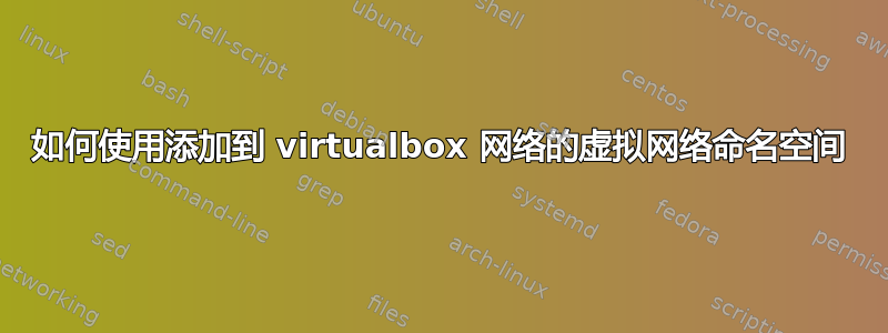 如何使用添加到 virtualbox 网络的虚拟网络命名空间