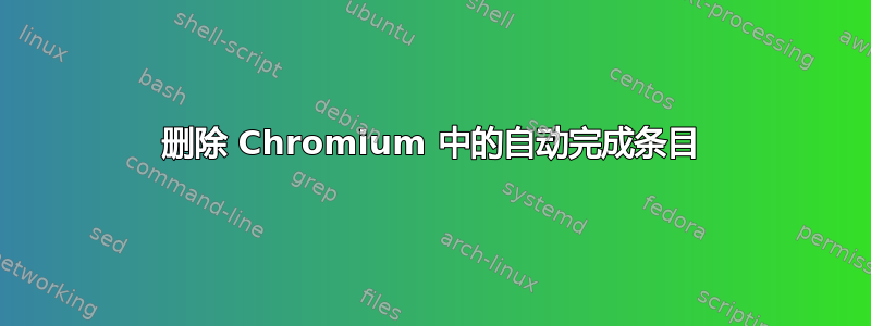 删除 Chromium 中的自动完成条目