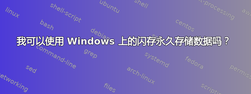 我可以使用 Windows 上的闪存永久存储数据吗？