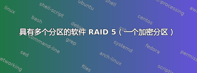 具有多个分区的软件 RAID 5（一个加密分区）