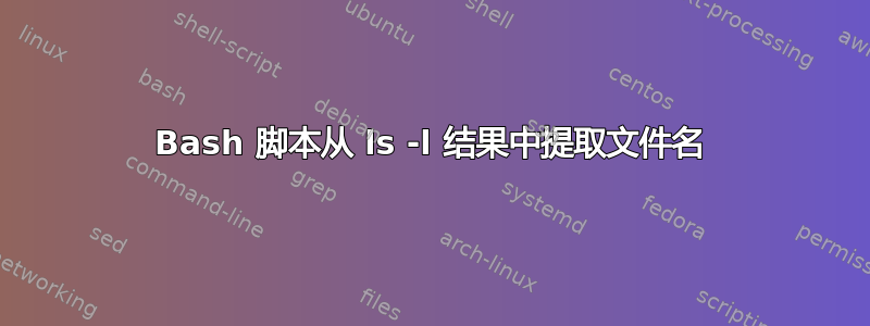 Bash 脚本从 ls -l 结果中提取文件名