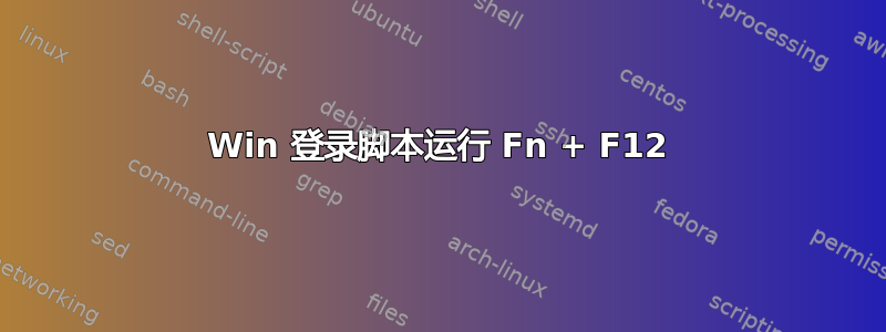 Win 登录脚本运行 Fn + F12