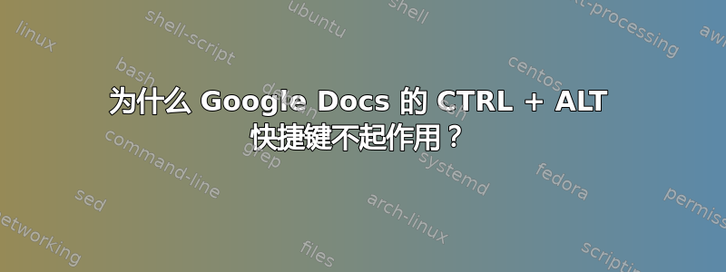 为什么 Google Docs 的 CTRL + ALT 快捷键不起作用？