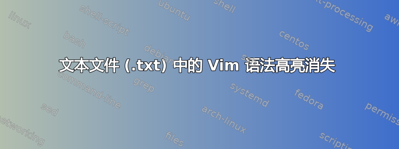 文本文件 (.txt) 中的 Vim 语法高亮消失