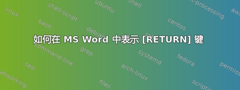 如何在 MS Word 中表示 [RETURN] 键