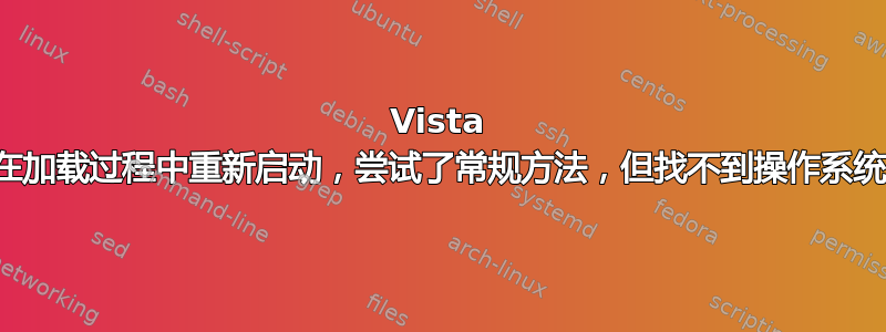 Vista 在加载过程中重新启动，尝试了常规方法，但找不到操作系统