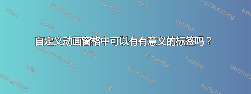 自定义动画窗格中可以有有意义的标签吗？