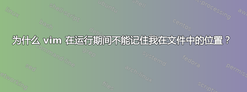 为什么 vim 在运行期间不能记住我在文件中的位置？