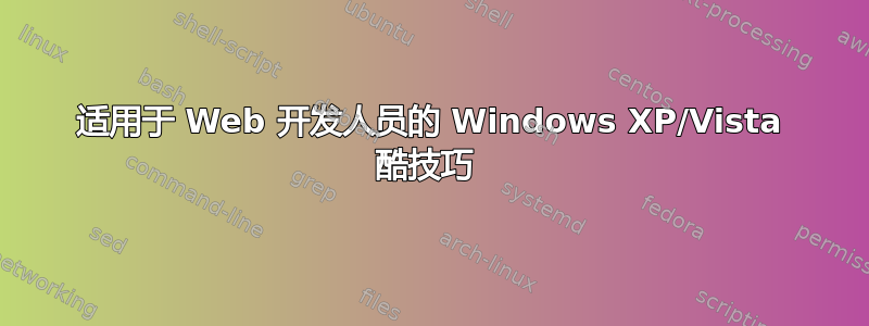 适用于 Web 开发人员的 Windows XP/Vista 酷技巧 