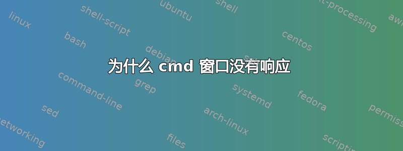 为什么 cmd 窗口没有响应