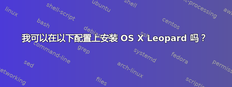 我可以在以下配置上安装 OS X Leopard 吗？