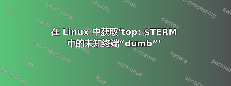 在 Linux 中获取‘top: $TERM 中的未知终端“dumb”’