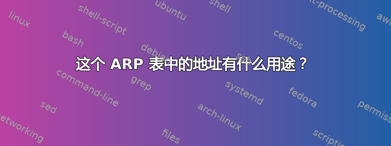 这个 ARP 表中的地址有什么用途？