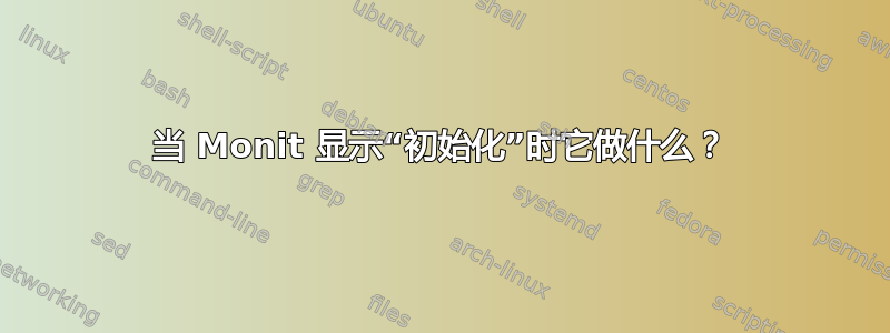 当 Monit 显示“初始化”时它做什么？