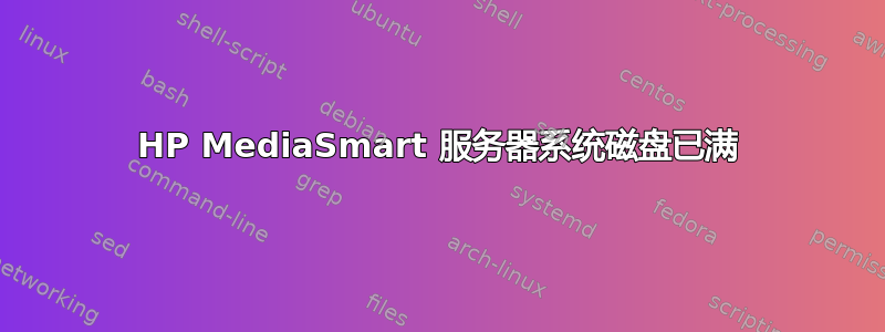 HP MediaSmart 服务器系统磁盘已满