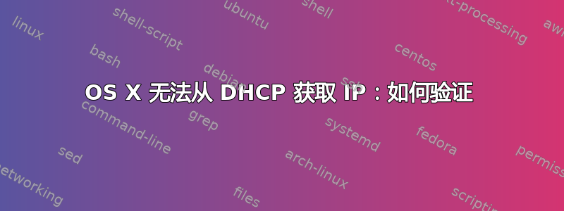 OS X 无法从 DHCP 获取 IP：如何验证