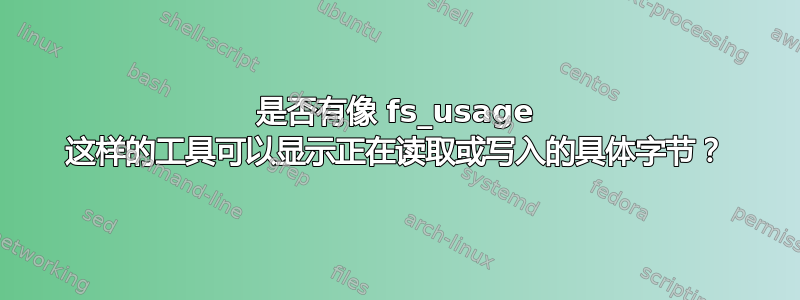 是否有像 fs_usage 这样的工具可以显示正在读取或写入的具体字节？