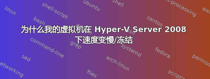 为什么我的虚拟机在 Hyper-V Server 2008 下速度变慢/冻结